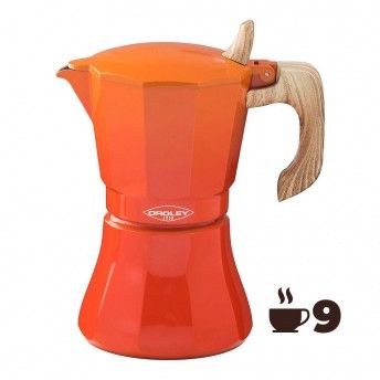 Cafeteira de alumnio de 9 chvenas mod: "petra" cor laranja ref. 78674 OROLEY