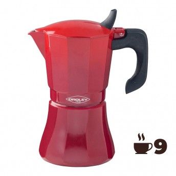 Cafeteira de alumnio de 9 chvenas mod: "petra" cor vermelho ref. 78671 OROLEY