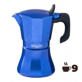 Cafeteira de alumnio de 9 chvenas mod: "petra" cor azul ref. 78673 OROLEY