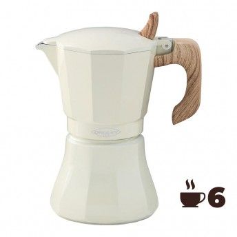 Cafeteira de alumnio de 6 chvenas mod: "petra" cor creme ref. 78664 OROLEY