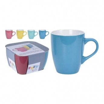 Jogo de 4 chvenas mug 340ml, 4 cores, q96000190, excellent houseware ref. 76877 BASICS