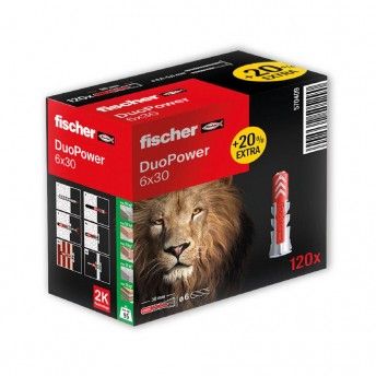 Pack 100 buchas duopower 6x30 caixa 100 unidades (+ 20 unidades grtis) 570409 ref. 96388 FISCHER