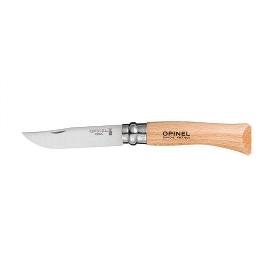 Navalha n7 inox, lmina 8cm, cabo de madeira de faia. ref. 37532 OPINEL