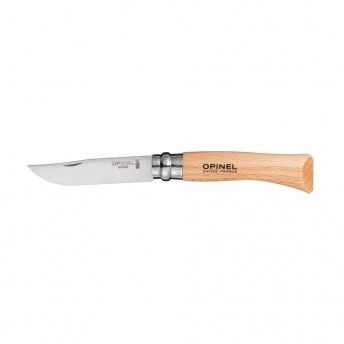 Navalha n7 inox, lmina 8cm, cabo de madeira de faia. ref. 37532 OPINEL