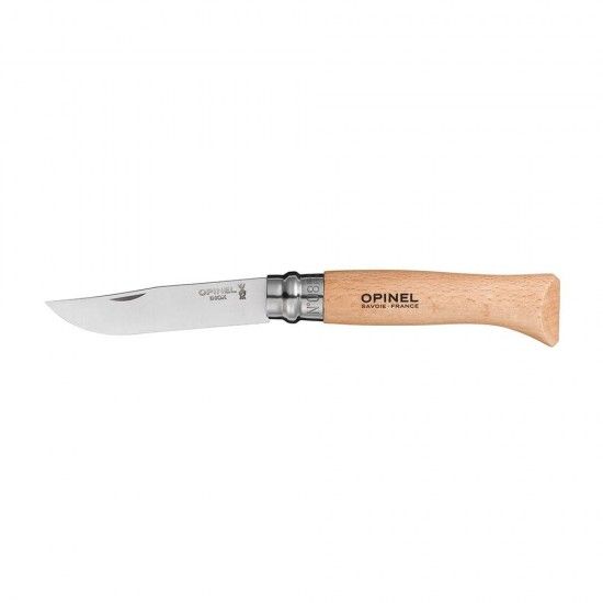 Navalha n8 inox, lmina 8,5cm, cabo de madeira de faia. ref. 37533 OPINEL