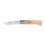 Navalha n8 inox, lmina 8,5cm, cabo de madeira de faia. ref. 37533 OPINEL