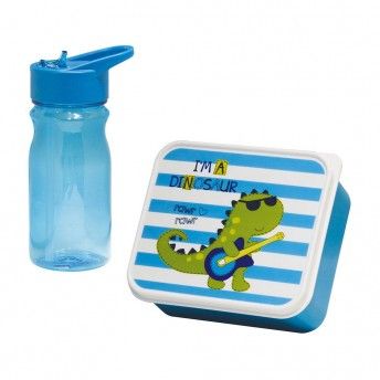 Lancheira infantil com cantil dino 0,85l/0,5l ref. 77427 MONDEX