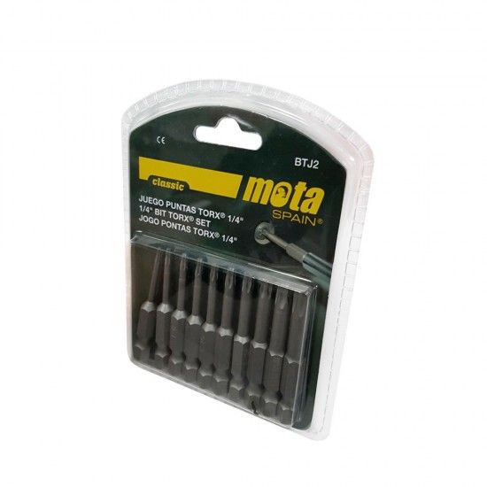 Jogo de pontas torx tamper x 50mm 10 unid. btj2 mota ref. 39183 MOTA HERRAMIENTAS