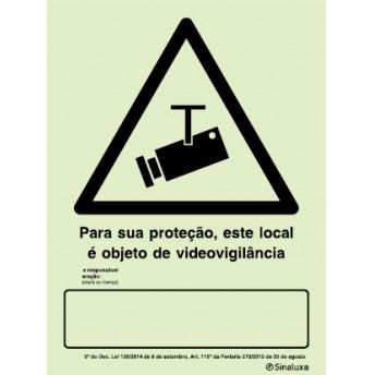 Sinal 15x20 Tipo 2 n P3573 - locais sob videovigilncia