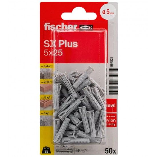 Bucha Ficher 5x25mm SX Plus (50uni) 567821