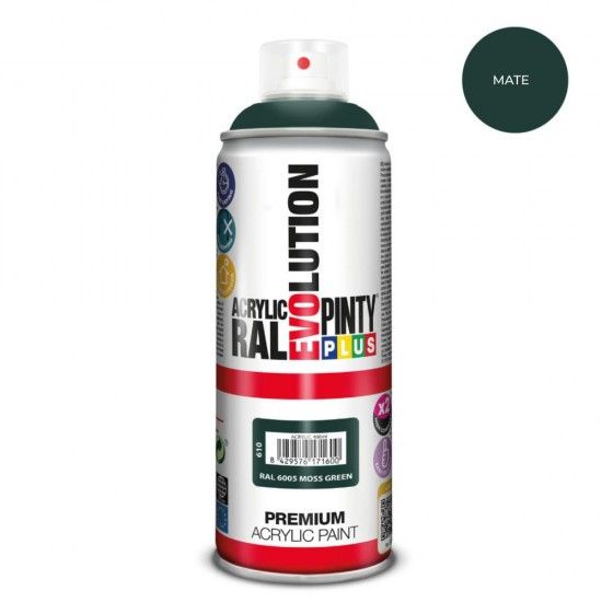 Tinta em spray pintyplus evolution 520cc ral 6005 matt moss green ref. 95363 PINTY PLUS