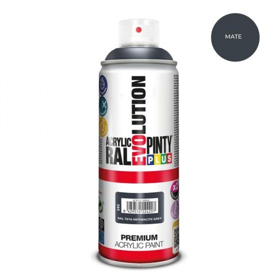 Tinta em spray pintyplus evolution 520cc ral 7016 matt anthracite grey ref. 95368 PINTY PLUS