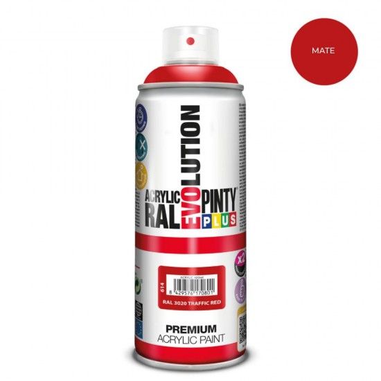 Tinta em spray pintyplus evolution 520cc ral 3020 matt traffic red ref. 95361 PINTY PLUS