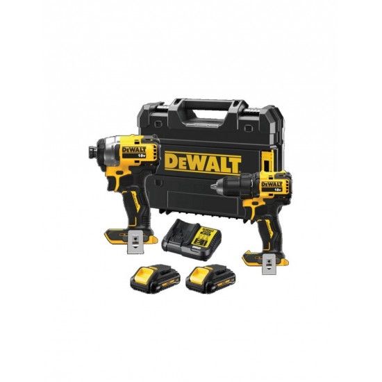 KIT DCK2062L2T-QW DCD709 + DCF809 + MALA TSTAK 18V 3.0AH DEWALT