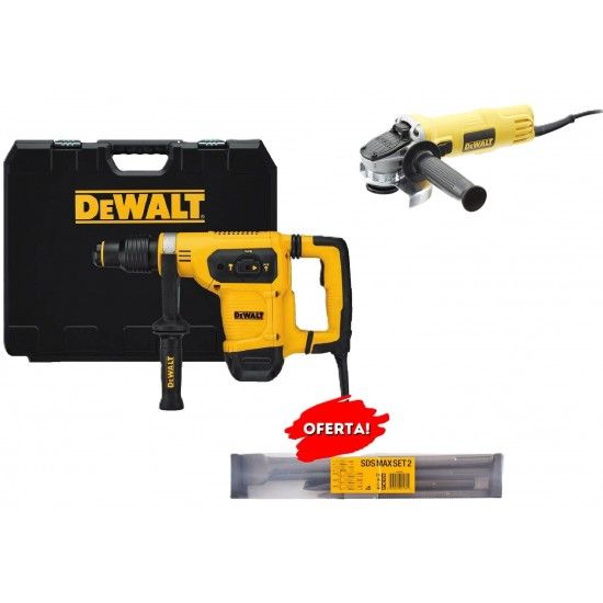 CONJUNTO MARTELO D25481K-QS + REBARBADORA DWE4056-QS +KIT PONTEIROS SDSMAXSET2-QZ CPROF447 DEWALT