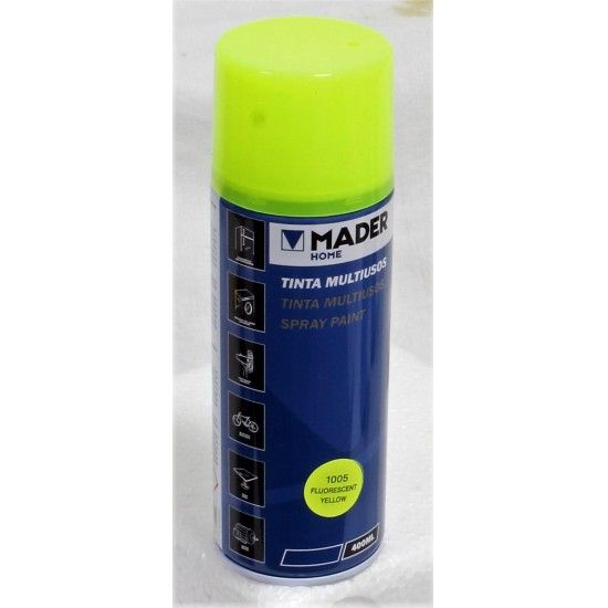 Tinta Spray Multiusos, Fluorescente Yellow, Ref. 1005, 400ml ref. 79424 MADER