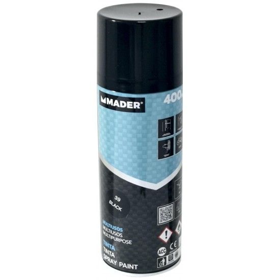 Tinta Spray Multiusos, Black, Ref. 39, 400ml ref. 79401 MADER