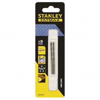 2 Broca HSS-CNC com ponta piloto  3mm ref STA51023-QZ STANLEY