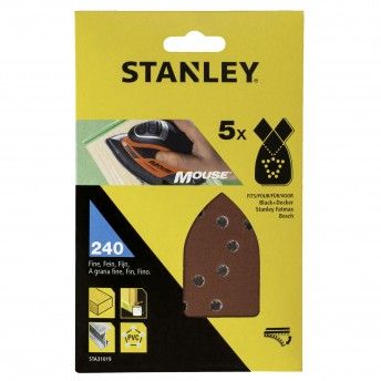 5 Folhas de lixa Gro 240.ref.STA31019-XJ STANLEY