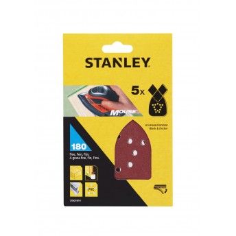 5 Folhas de lixa Gro 180 ref STA31014-XJ STANLEY