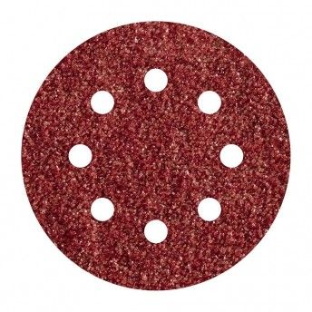 Pack 5 lixas adesivas, corindon gro 80 perfuradas 125mm 2070000 ref 82546 WOLFCRAFT