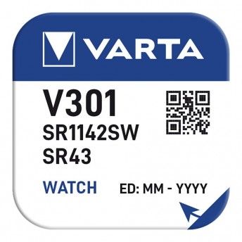 Bateria de boto sr43 - v301 82mah (blster 1 unid.) 11,6x4,2mm ref 38803 VARTA