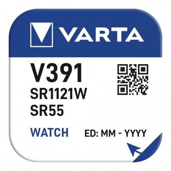 Bateria de boto sr55 - v391 42mah (blster 1 unid.) 11,6x5,4mm ref 38798 VARTA