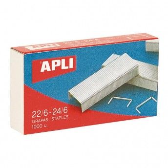 Grampos galvanizados 22/6-24/6 cam para grampeadores de mesa ref 08609 APLI