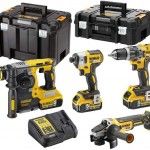 KIT 4 ferramentas c/3 baterias 5.0Ah e 2 malas DCK422P3T-QW  DEWALT