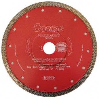 Disco corte diamantado 200mm x 25.4mm Porcelanato ref 62143 Cortag