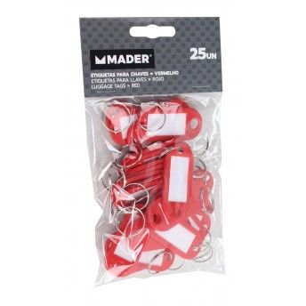 Etiquetas para Chaves, Vermelho, 25Un ref 65359 MADER