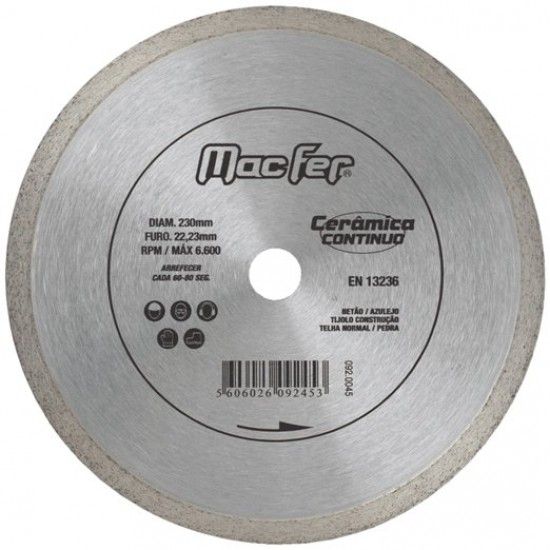 Disco diam. MacFer Cermica Contnuo 115mm ref 092.0043 MACFER