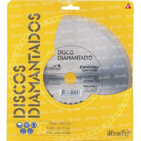 Disco diam. MacFer Cermica Contnuo 180mm ref 092.0044 MACFER