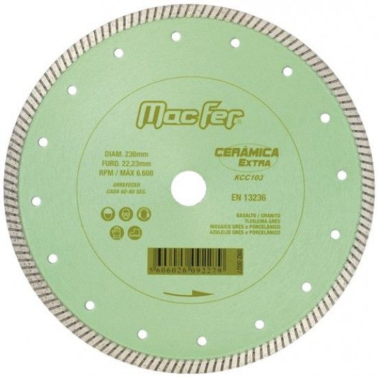 Disco diam. MacFer Cermica Extra KCC103 200mm ref. 092.0029 MACFER