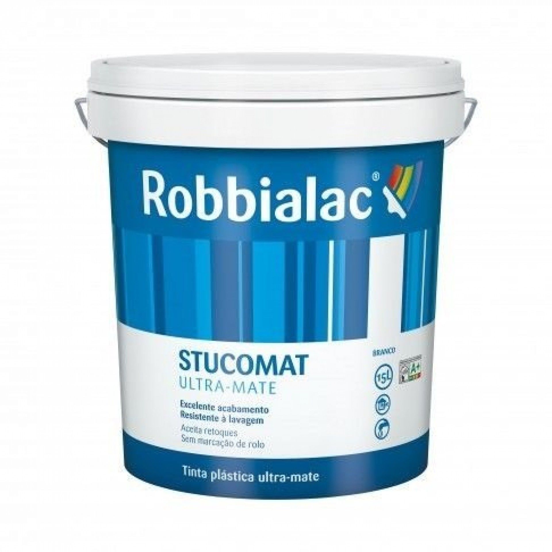 Tinta Stucomat branco Ultra-mate 15L ref 052-0001 Robbialac