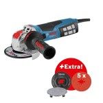 Kit de ferramentas: GWX 19-125 + cabo flexvel resistente + 5 x disco de fibra X-LOCK + prato de apo