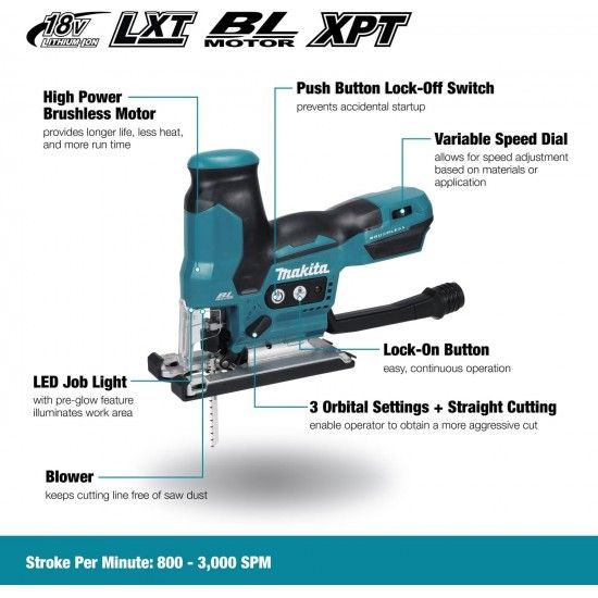 Serra vertical Makita 18V LTIO  DJV185Z