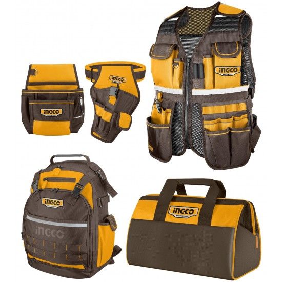 Kit tansporte e arrumao Ingco Mochila (HBP01028) + Bolsa 16" (HTBG281628) +Bolsa L35*W32cm (HTBP01