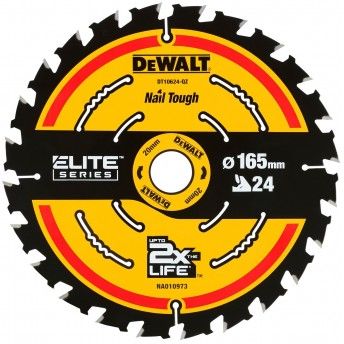 Disco DeWalt 165x20mm 24 dentes RTS Elite DT10624-QZ  (DT10400-QZ)