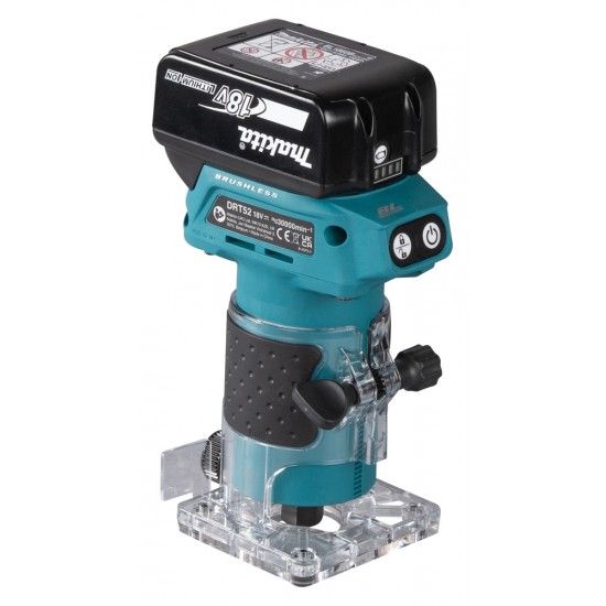 Tupia Makita BL 18V LXT 6mm + bateria 3.0Ah + carregador + mala DRT52SF
