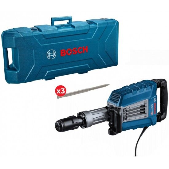 Martelo demolidor hexagonal Bosch GSH 14 C Brushless 0611344020 + mala + 3 ponteiros 2608690188