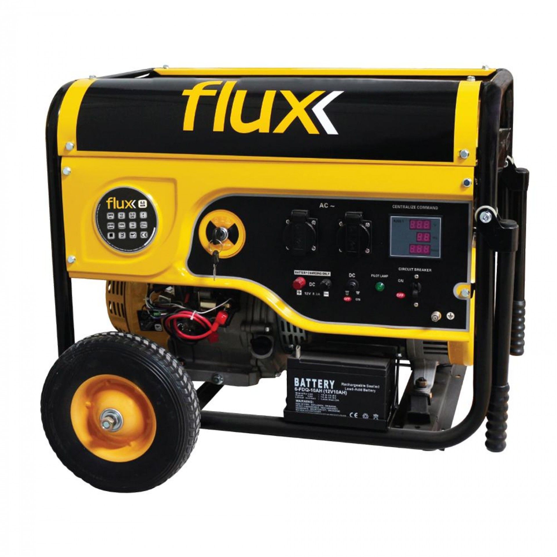 Gerador Gasolina 6.5kva cRodas+Pega refª FG65RP FLUX