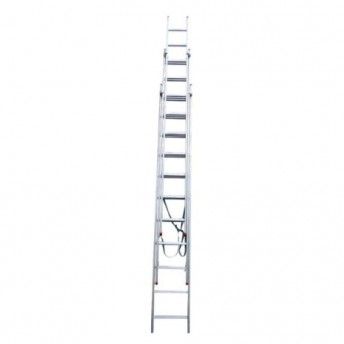 Escada Aluminio Tripla 4,00mt Dg Quadrado ref FEAT400DQ FLUX