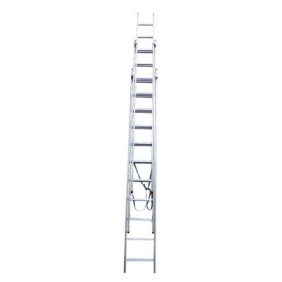 Escada Aluminio Tripla 4,00mt Dg Quadrado ref FEAT400DQ FLUX