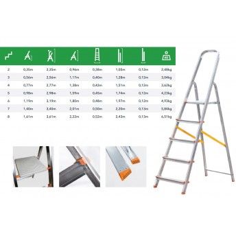 ESCADOTE ALUMINIO CLASSIK 5 DEGRAUS