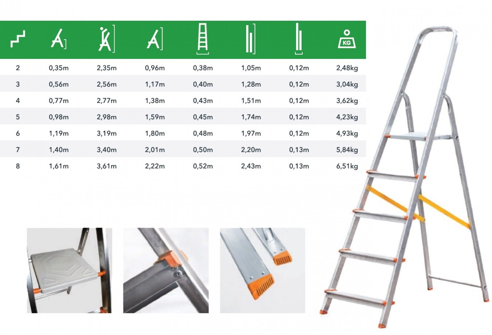 ESCADOTE ALUMINIO CLASSIK 4 DEGRAUS