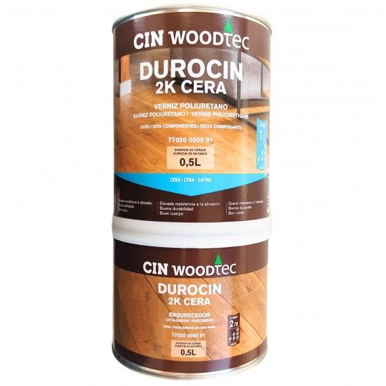 Verniz poliuretano solvente cera bi-componente 0.5L + Cura 0.5L  DUROCIN 2K  ref 77-021+77-022 Cin