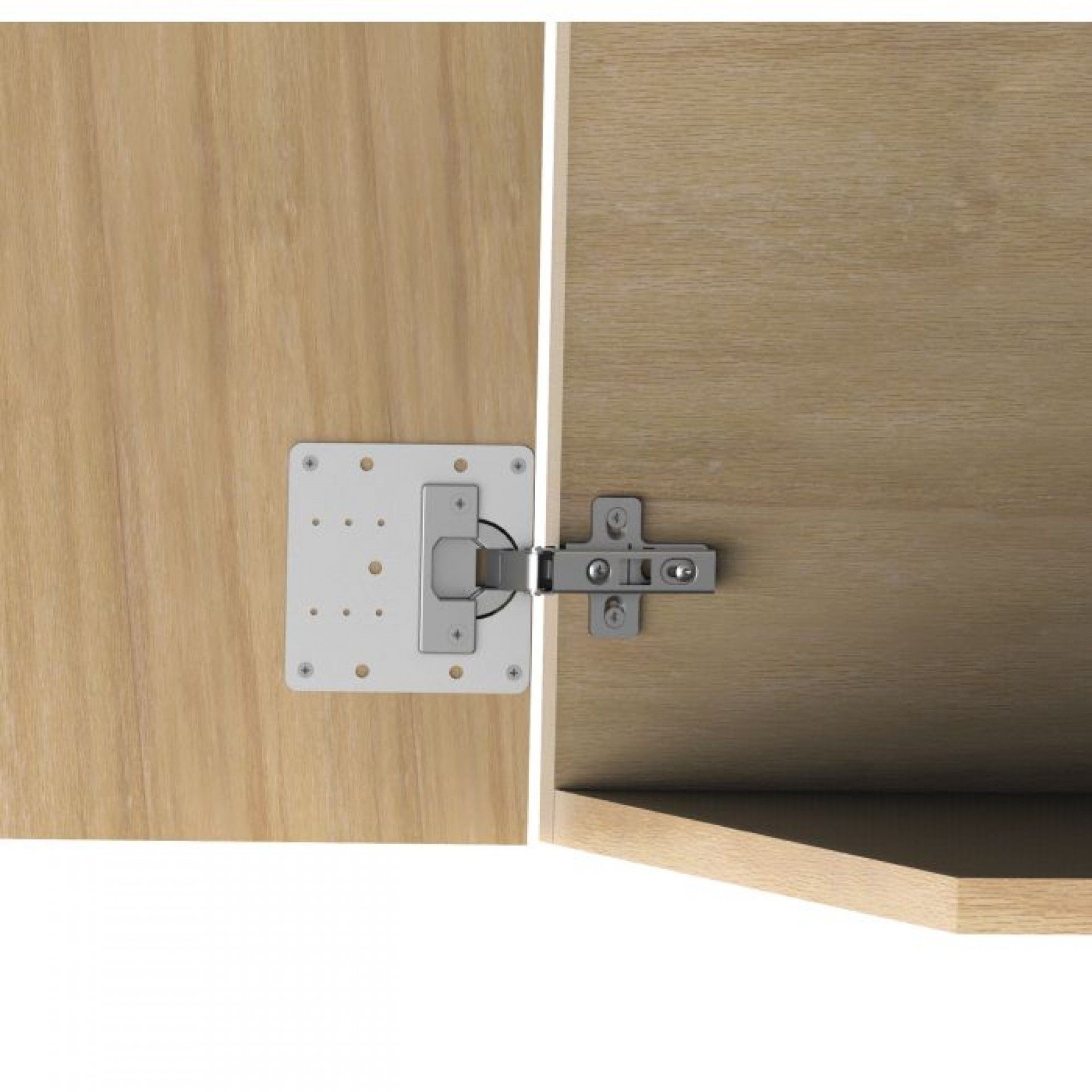 Placa de reparação 90x90mm p/dobradiças copo Ø35 mm BC01 inox refª 27213 Amig