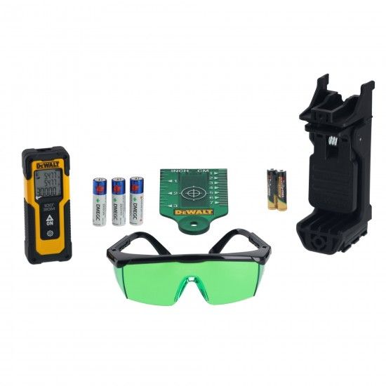 Kit laser DeWalt linhas cruzadas verde DW088CG + Medidor DWHT77100 [DW0887100-1]