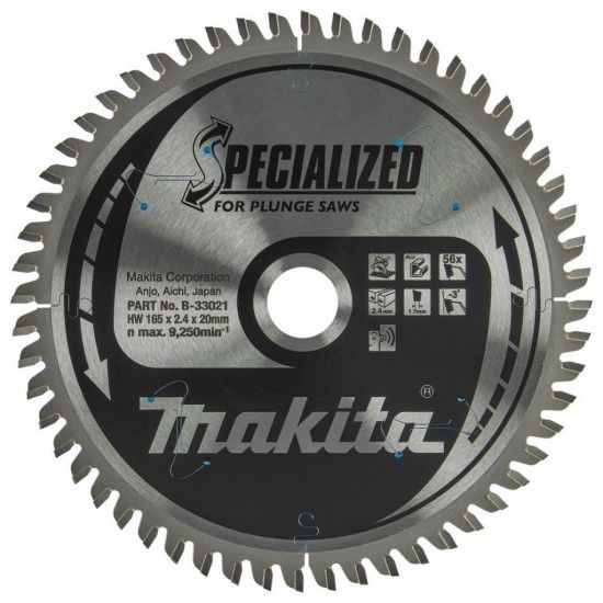 Disco Makita 165x20mm 56D ref B-33021 especial aluminio